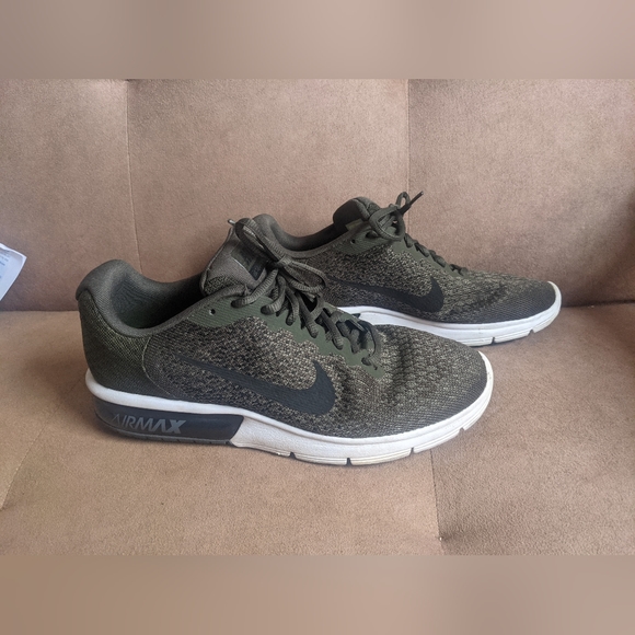 Nike Air Max Sequent 2 Cargo Khaki/Black-Medium Olive UK 8 852461-300 - Picture 7 of 10